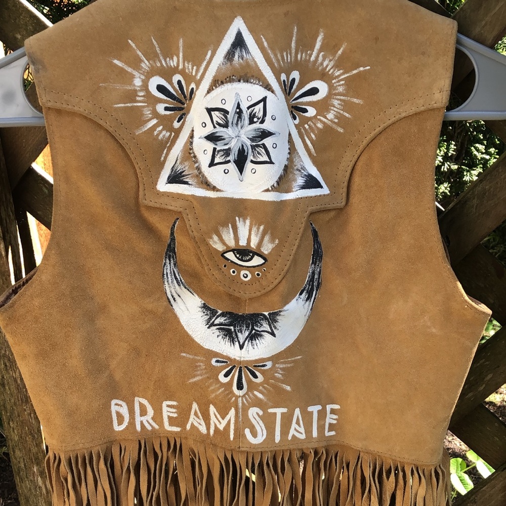 Vintage Leather Fringe Vest